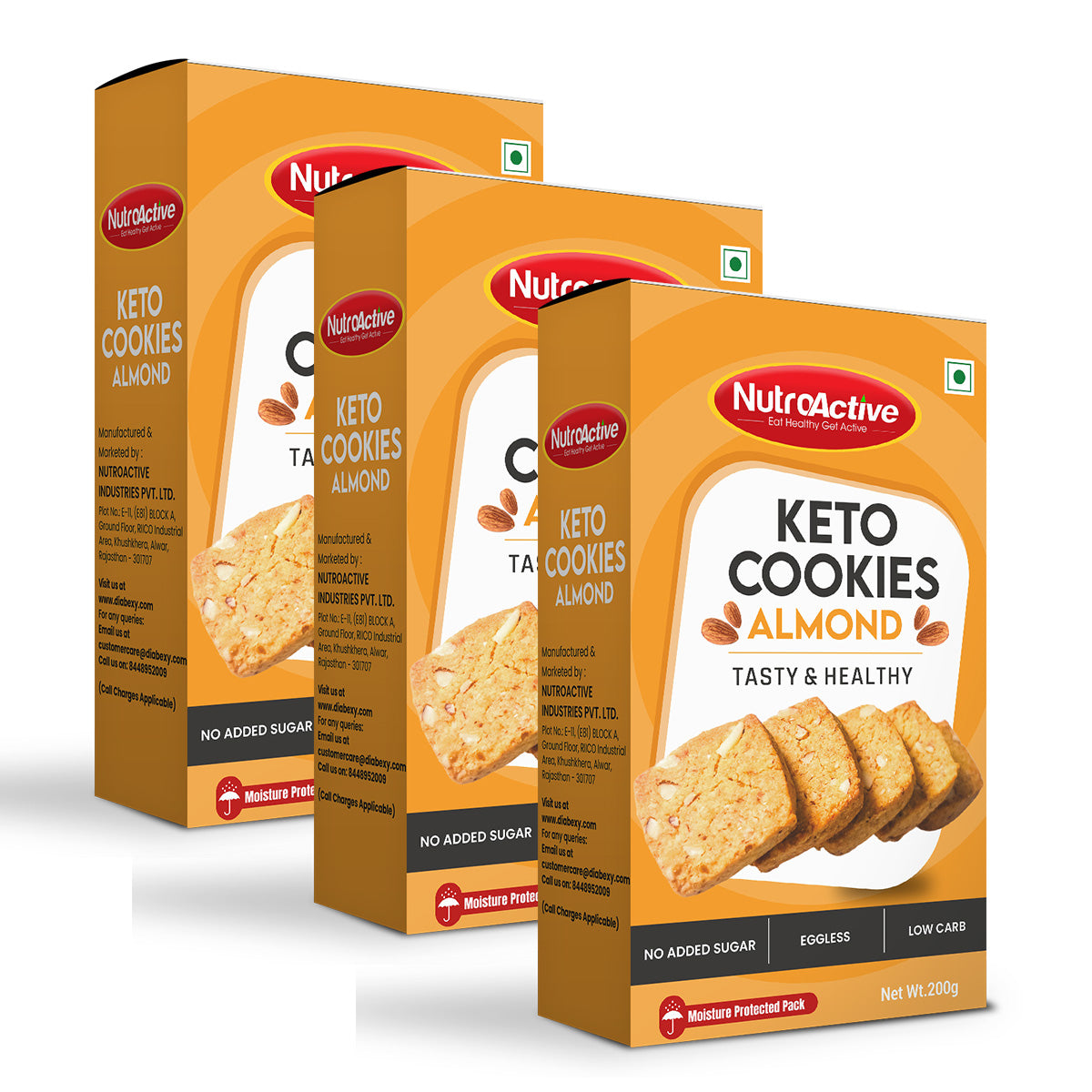 NutroActive Keto Almond Cookies- 200g