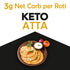 Keto atta with only 3g net carbs per roti for low carb diet, sugar-free cooking, diabetic-friendly flour, keto recipes, and weight loss meals.

