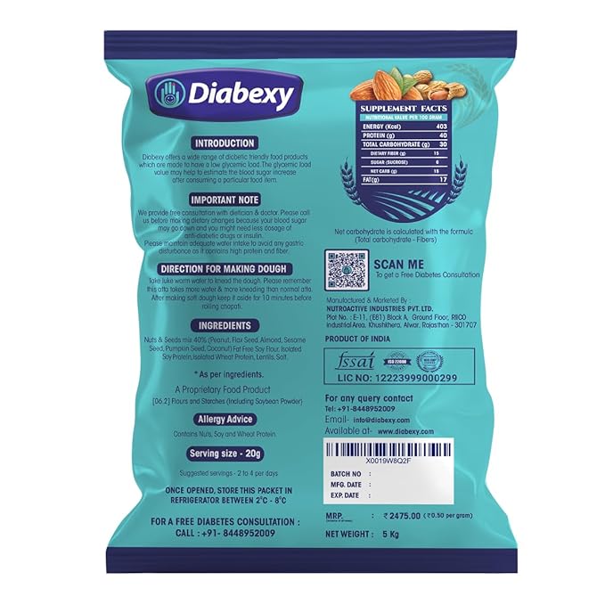 Diabexy Atta 1 Kg Diabexy Mini Breakfast Bar 100g Diabexy Sugar Drops 30 ml Diabexy EGL Chart - [DOWNLOAD]