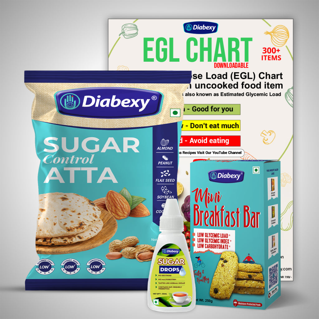 Diabexy Atta 1 Kg Diabexy Mini Breakfast Bar 250g Diabexy Sugar Drops 30 ml Diabexy EGL Chart - [DOWNLOAD]