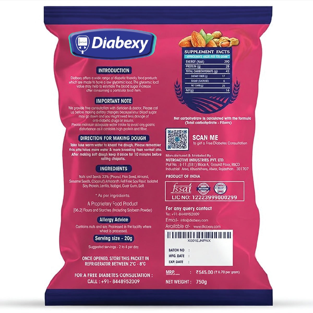 Diabexy Gluten Free Atta