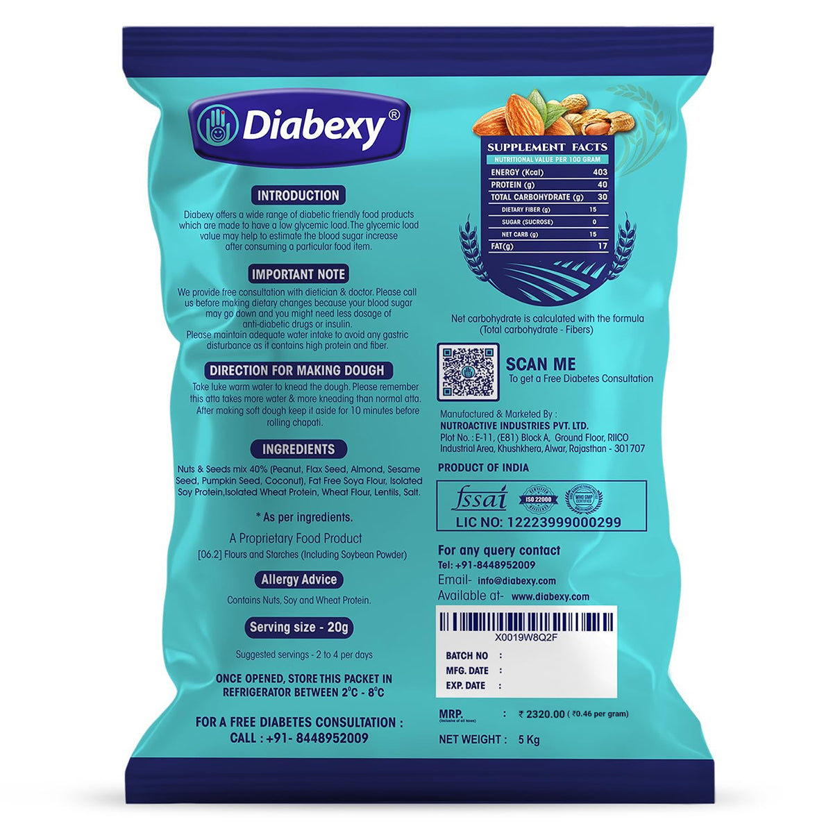 Diabexy Sugar Control Diabetic Atta