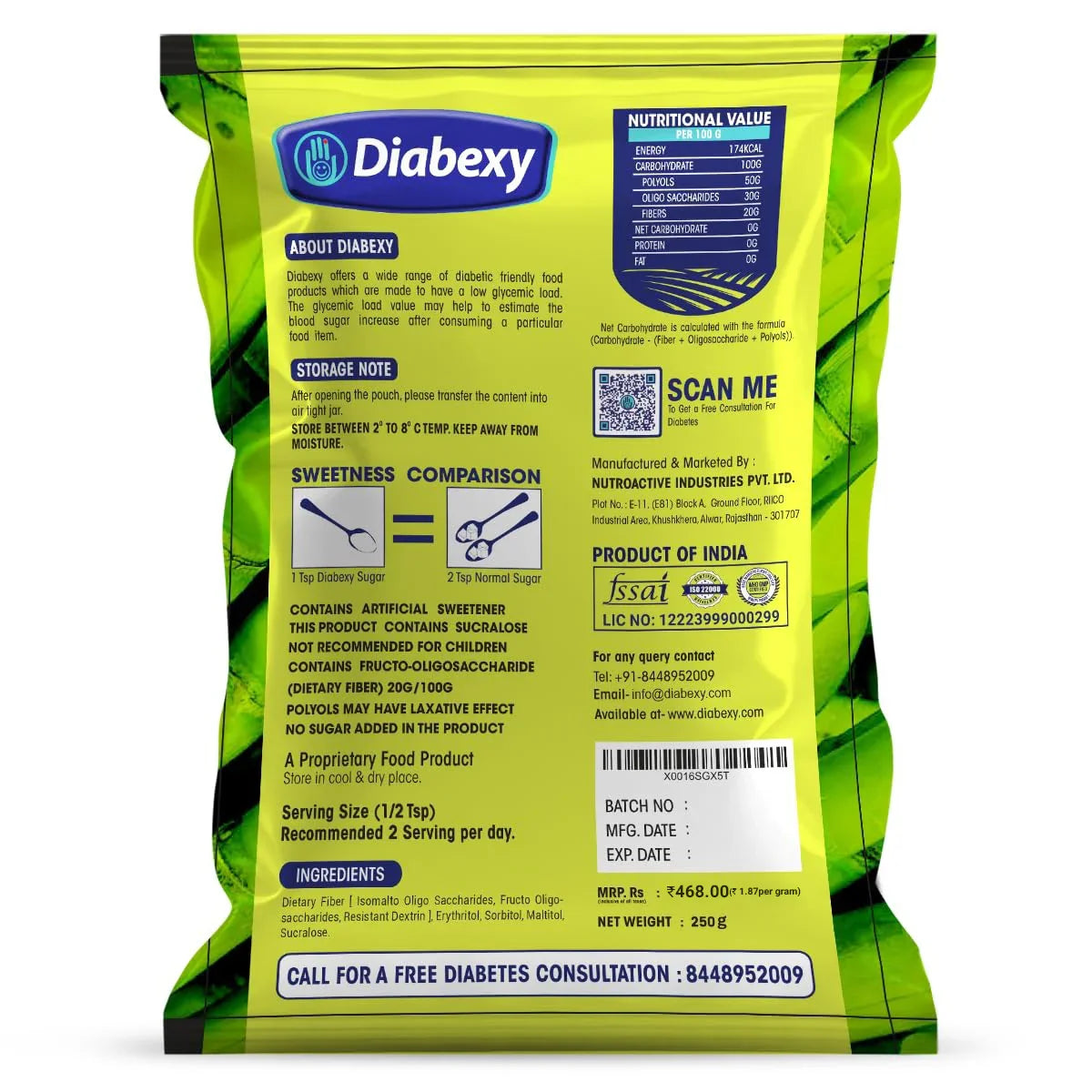 Diabexy Sugar Free Sweetener - 250g