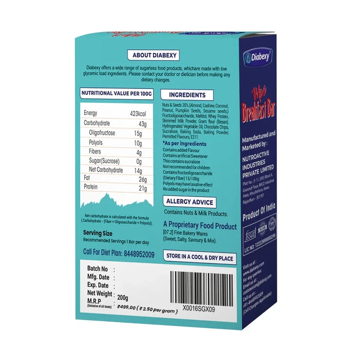 Diabexy Mini Breakfast Bar - 200g