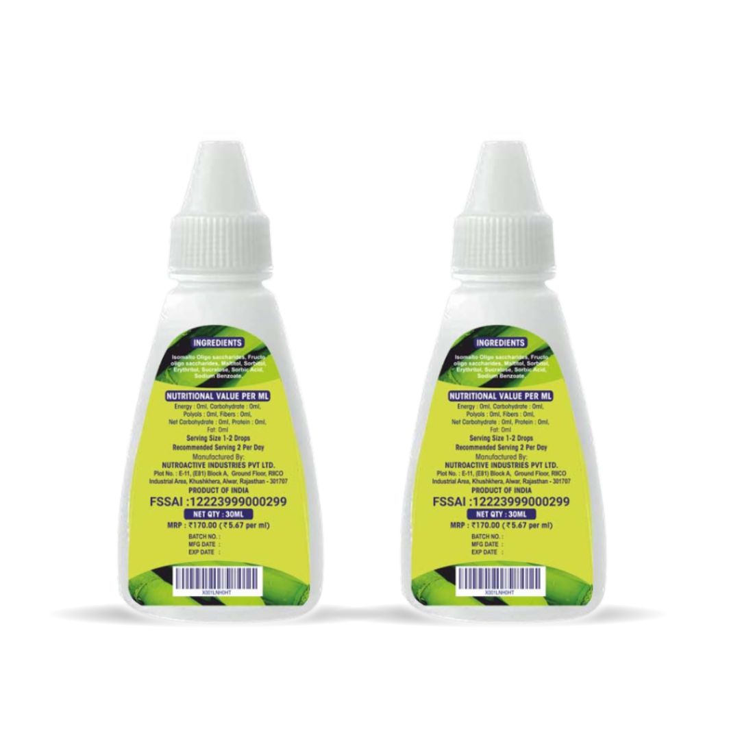 Back side of Diabexy Sugar free drops ingredients